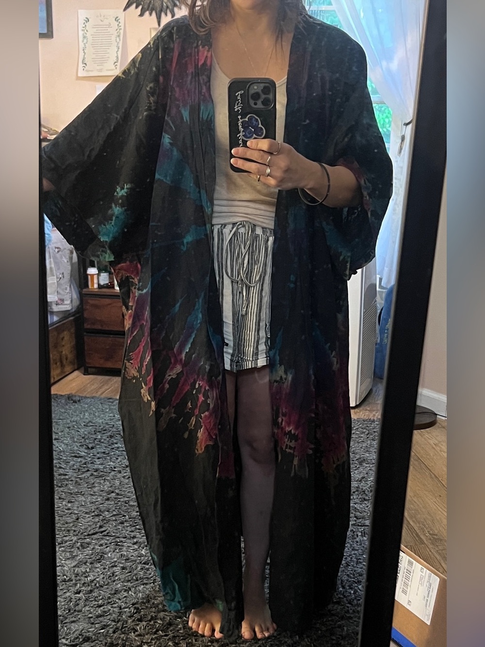 Tie dye linen kimono/robe